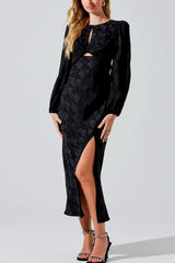 ASTR the Label Suzy Floral Cut Out Dress in Black