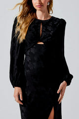 ASTR the Label Suzy Floral Cut Out Dress in Black - Viva Diva Boutique
