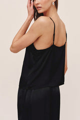 Bella Dahl Button Front Cami in Black - Viva Diva Boutique
