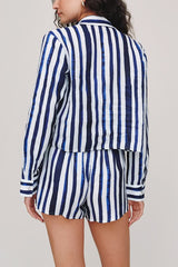 Bella Dahl Long Sleeve Crop Shirt in Painted Tides Stripe