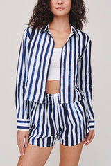Bella Dahl Long Sleeve Crop Shirt in Painted Tides Stripe