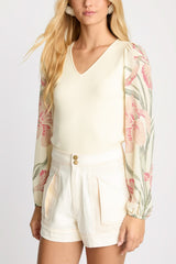 Caballero Arielle Top in Stippled Iris - Viva Diva Boutique