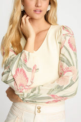 Caballero Arielle Top in Stippled Iris - Viva Diva Boutique