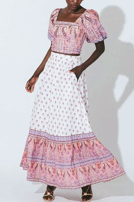Cleobella Reece Ankle Skirt in Mahal Print - Viva Diva Boutique