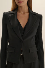 Favorite Daughter The Favorite Cropped Blazer in Black