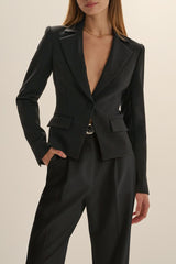 Favorite Daughter The Favorite Cropped Blazer in Black