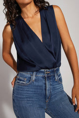 Favorite Daughter The Sleeveless Date Blouse in Navy