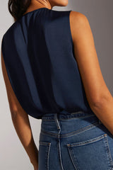 Favorite Daughter The Sleeveless Date Blouse in Navy