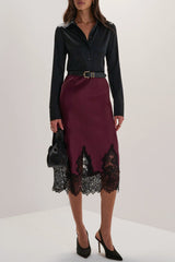 Favorite Daughter The Sweet Nothings Skirt in Port - Viva Diva Boutique