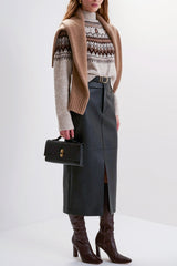 Favorite Daughter The Vegan Leather Meyer Skirt in Black