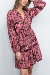 Greylin Ringo Smocked Mini Dress in Maroon