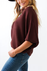 Kerisma Ryu Dolman Sweater in Chocolate - Viva Diva Boutique