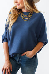 Kerisma Ryu Dolman Sweater in Stormy Blue - Viva Diva Boutique