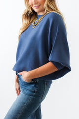 Kerisma Ryu Dolman Sweater in Stormy Blue - Viva Diva Boutique