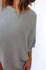 Kerisma Ryu Dolman Sweater in Heather Grey - Viva Diva Boutique