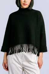 Kerisma Aja Fringe Sweater in Black - Viva Diva Boutique