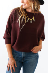 Kerisma Ryu Dolman Sweater in Chocolate - Viva Diva Boutique