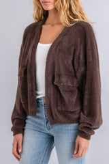 Kut from the Kloth Jana Cardigan in Chocolate - Viva Diva Boutique