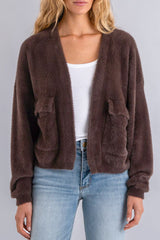 Kut from the Kloth Jana Cardigan in Chocolate - Viva Diva Boutique