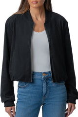 Kut from the Kloth Kenzie Faux Suede Jacket in Black
