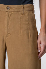 Kut from the Kloth Meg High Rise Wide Straight Legs Front Pleats in Wood - Viva Diva Boutique
