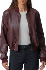 Kut from the Kloth Steph Zip Front Bomber in Bordeaux