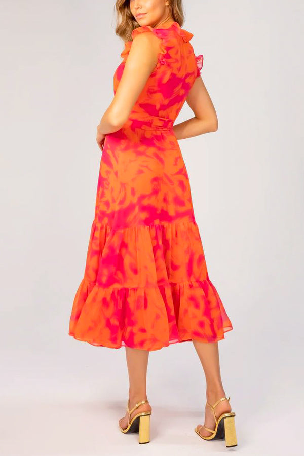 Lavender Brown Giselle Maxi Dress in Pink/Orange - Viva Diva Boutique