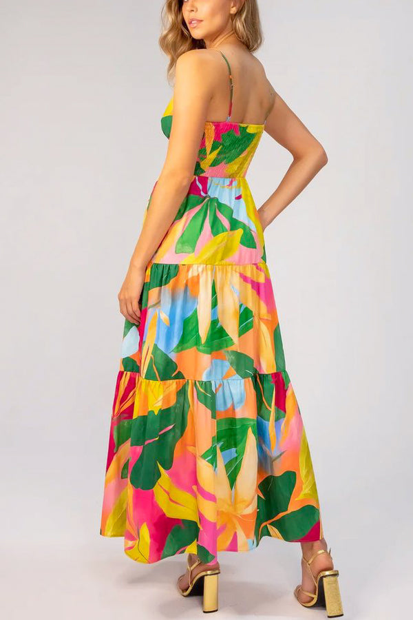 Lavender Brown Kamila Dress in Pink/Green Multi - Viva Diva Boutique