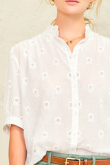 M.A.B.E. Frani Embroidered Top in White