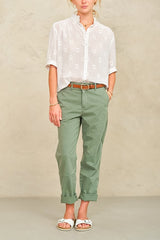 M.A.B.E. Frani Embroidered Top in White