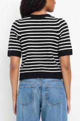 Michael Stars Alexis Femme Sweater in Black/Coconut
