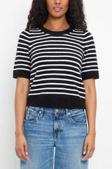 Michael Stars Alexis Femme Sweater in Black/Coconut