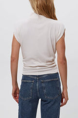 Michael Stars Amara Mock Neck Top in Chalk