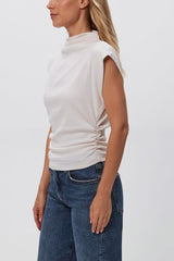 Michael Stars Amara Mock Neck Top in Chalk