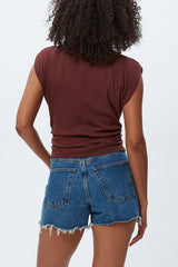 Michael Stars Amara Mock Neck Top in Espresso - Viva Diva Boutique