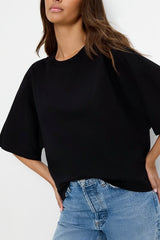 Michael Stars Calista Cape Sleeve Tee in Black