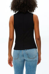 Michael Stars Chiara Drape Neck in Black - Viva Diva Boutique