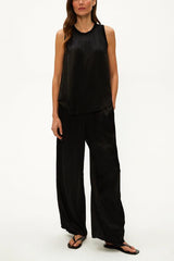 Michael Stars Cyrus Satin Pant in Black - Viva Diva Boutique