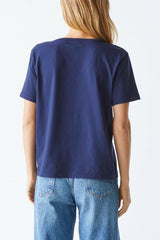 Michael Stars Daria Classic V-Neck Tee in Nocturnal