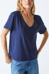 Michael Stars Daria Classic V-Neck Tee in Nocturnal