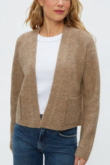 Michael Stars Drea Open Cardi in Dark Oatmeal - Viva Diva Boutique