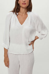 Michael Stars Kali 3/4 Sleeve in White - Viva Diva Boutique