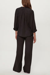 Michael Stars Kali Cotton Gauze Top in Black - Viva Diva Boutique