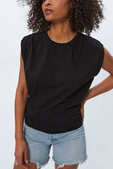Michael Stars Luca Bubble Tee in Black