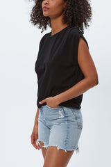 Michael Stars Luca Bubble Tee in Black