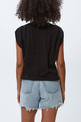 Michael Stars Luca Bubble Tee in Black