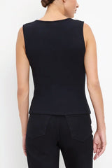 Michael Stars Lune Shirred Top in Black