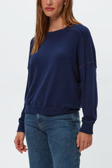 Michael Stars Marty Crew Pullover in Nocturnal - Viva Diva Boutique