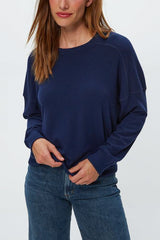 Michael Stars Marty Crew Pullover in Nocturnal - Viva Diva Boutique