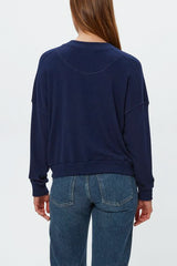 Michael Stars Marty Crew Pullover in Nocturnal - Viva Diva Boutique